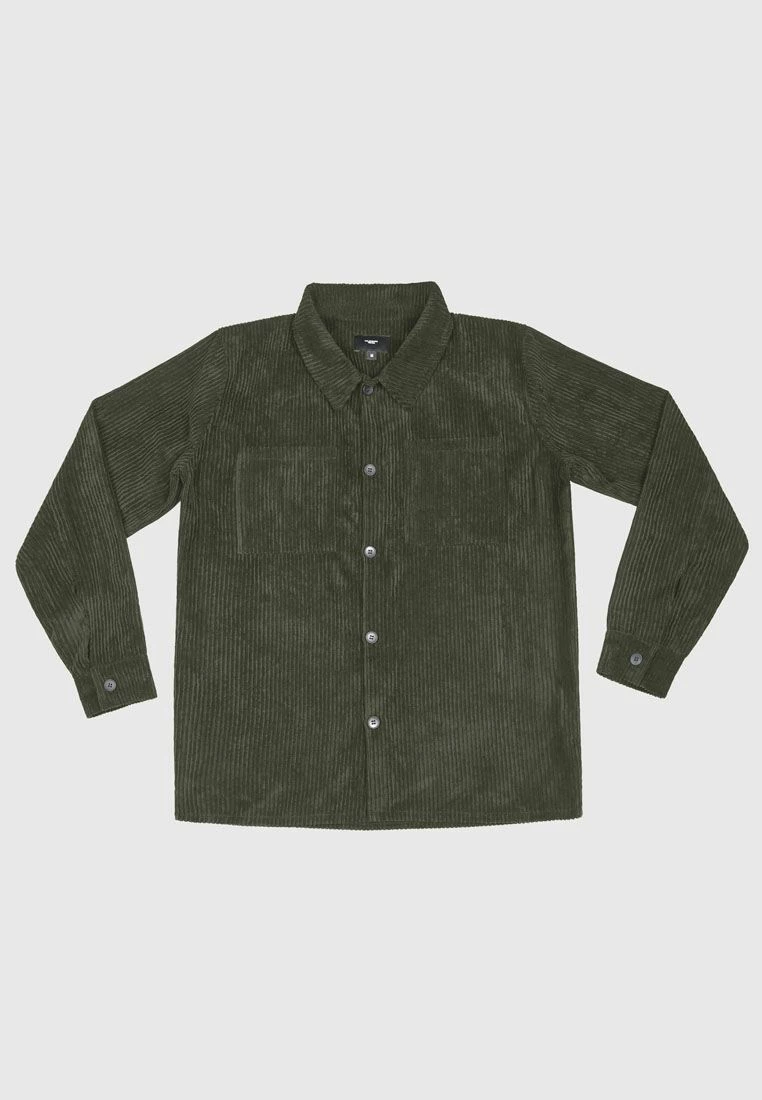 Bolongaro Trevor Worker Cord Shirt In Khaki 3 Bolongaro Trevor Worker Cord Shirt In Khaki - Image 3