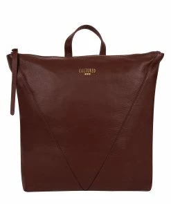 Cultured London 'Iiford' Rich Chestnut Leather Backpack