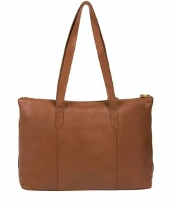 Cultured London 'Barbican' Dark Tan Leather Tote Bag -Max Factor Shop 13e15197c8e94636ae5f5510a2a4d7be