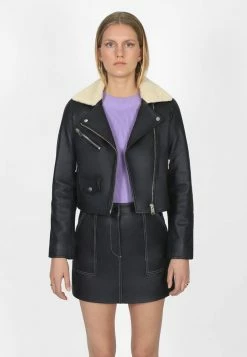 Bolongaro Trevor Trim Leather Biker Jacket - Black