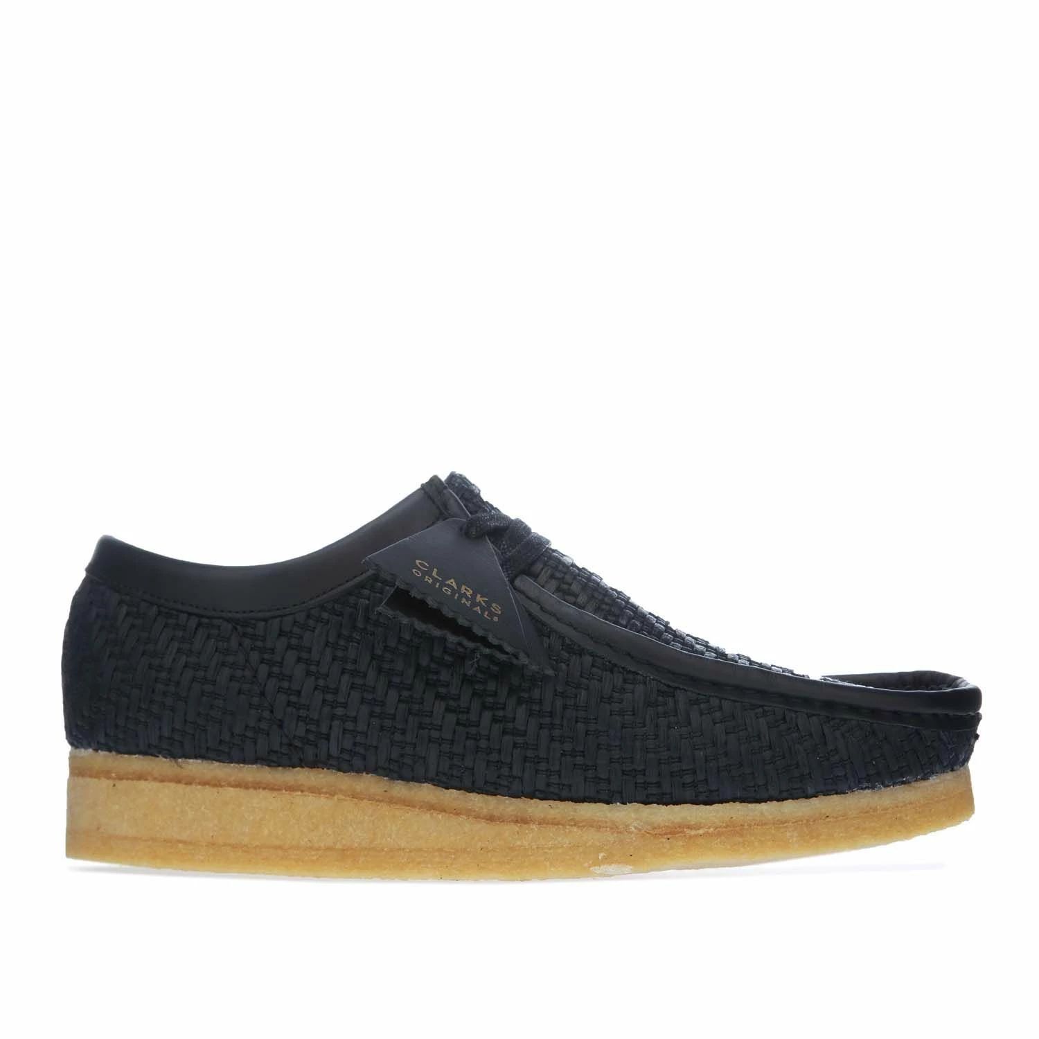 Men's Clarks Originals Wallabee Raffia Shoes in Black 1 Men's Clarks Originals Wallabee Raffia Shoes in Black