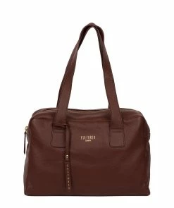 Cultured London 'Hammersmith' Rich Chestnut Leather Handbag