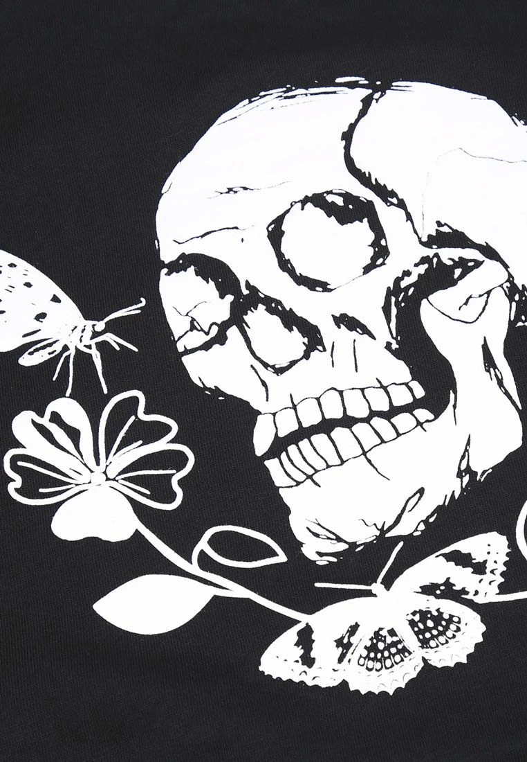 Bolongaro Trevor Moth Skull Sweatshirt With Long Sleeves - Black 3 Bolongaro Trevor Moth Skull Sweatshirt With Long Sleeves - Black - Image 3