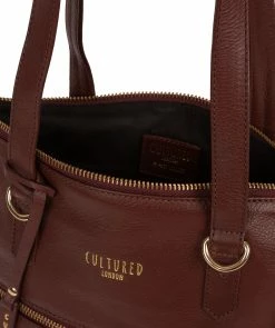 Cultured London 'Chesham' Rich Chestnut Leather Tote Bag -Max Factor Shop 26ae3a906f6f44f788fa425472c27ef2