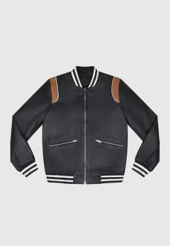 Bolongaro Trevor Northam Leather Bomber Jacket - Black