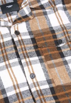 Bolongaro Trevor Revere Collar Checked Overshirt In Multi - Brown -Max Factor Shop 3356bff4b02a474e8f33fff2c756d4d8