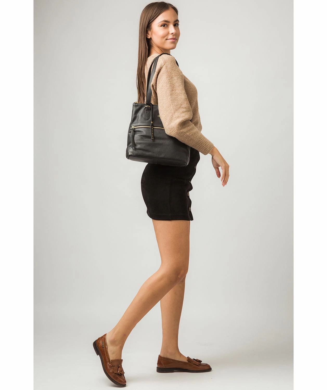 Cultured London 'Chesham' Black Leather Tote Bag 2 Cultured London 'Chesham' Black Leather Tote Bag - Image 2