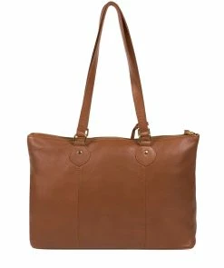 Cultured London 'Bayswater' Dark Tan Leather Tote Bag -Max Factor Shop 35332c505384453b84f18258babee5dc