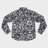 Bolongaro Trevor Long Sleeve Floral Shirt Black and Grey