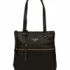 Cultured London 'Chesham' Black Leather Tote Bag