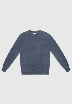 Bolongaro Trevor Mathis Crew Sweatshirt In Acid Wash Navy