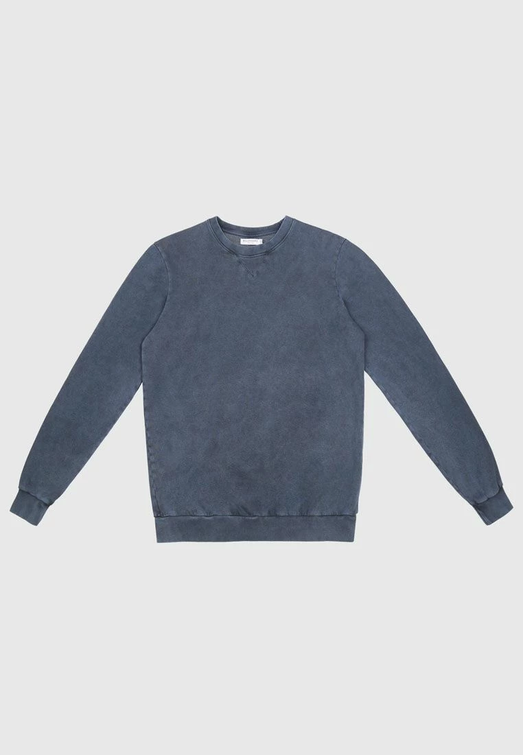 Bolongaro Trevor Mathis Crew Sweatshirt In Acid Wash Navy 1 Bolongaro Trevor Mathis Crew Sweatshirt In Acid Wash Navy