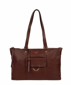 Cultured London 'Bayswater' Rich Chestnut Leather Tote Bag