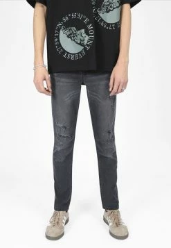 Bolongaro Trevor Distressed Skinny Fit Jeans In Grey