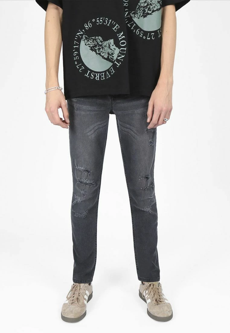 Bolongaro Trevor Distressed Skinny Fit Jeans In Grey 1 Bolongaro Trevor Distressed Skinny Fit Jeans In Grey