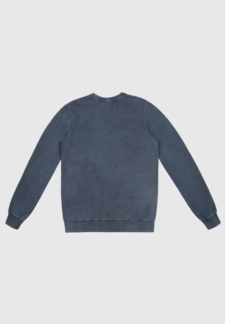 Bolongaro Trevor Mathis Crew Sweatshirt In Acid Wash Navy 2 Bolongaro Trevor Mathis Crew Sweatshirt In Acid Wash Navy - Image 2