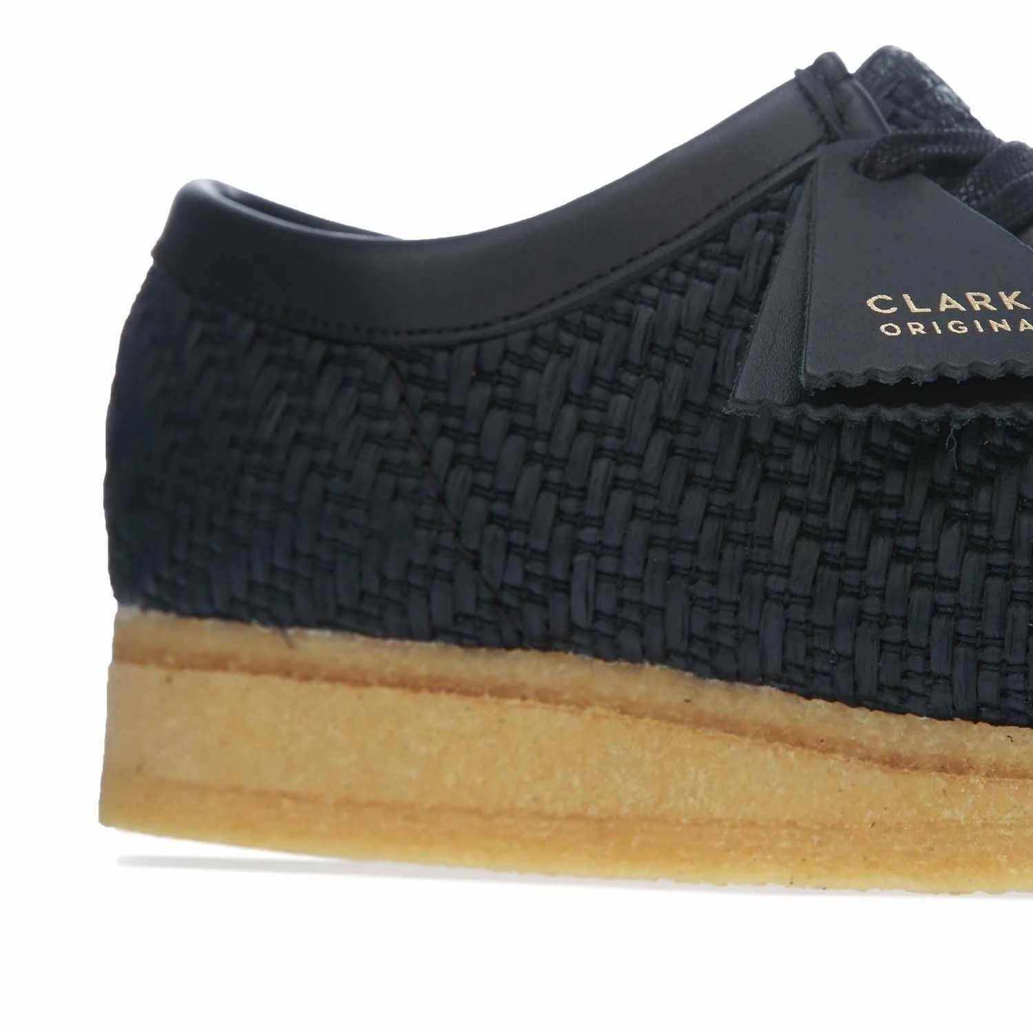 Men's Clarks Originals Wallabee Raffia Shoes in Black 5 Men's Clarks Originals Wallabee Raffia Shoes in Black - Image 5