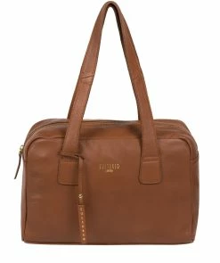 Cultured London 'Hammersmith' Dark Tan Leather Handbag