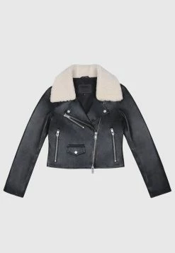 Bolongaro Trevor Trim Leather Biker Jacket - Black -Max Factor Shop 6d125c08a0ff4ff0a4224a796151eb8c