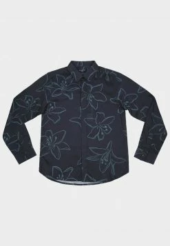 Bolongaro Trevor Long Sleeve Floral Shirt Black and Green