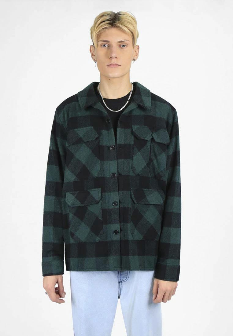 Bolongaro Trevor Pocket Shirt In Khaki Check - Green 1 Bolongaro Trevor Pocket Shirt In Khaki Check - Green