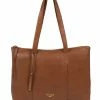 Cultured London 'Barbican' Dark Tan Leather Tote Bag