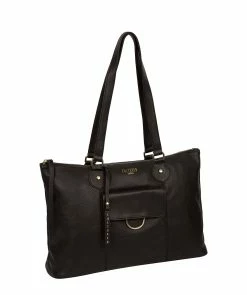 Cultured London 'Bayswater' Black Leather Tote Bag -Max Factor Shop 803ccb4c1b2e431ea1297904fcc42ab5