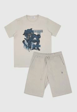 Bolongaro Trevor Parallel Universes Lounge Short Set in Stone - Beige