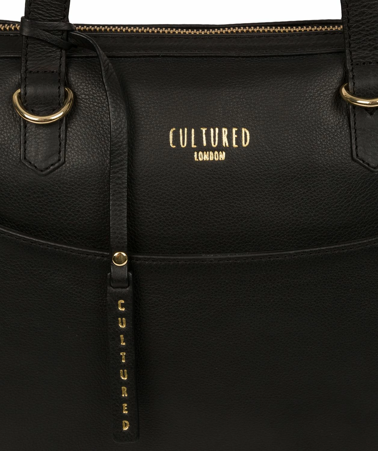 Cultured London 'Heston' Black Leather Tote Bag 2 Cultured London 'Heston' Black Leather Tote Bag - Image 2