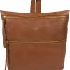 Cultured London 'Addington' Dark Tan Leather Backpack
