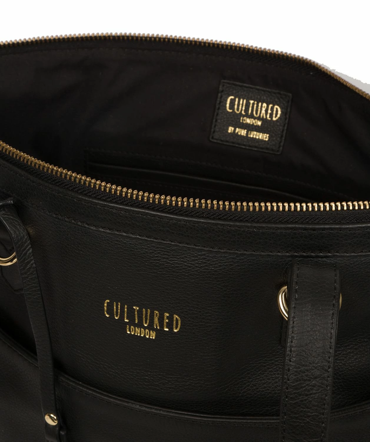 Cultured London 'Heston' Black Leather Tote Bag 4 Cultured London 'Heston' Black Leather Tote Bag - Image 4