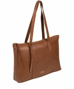 Cultured London 'Barbican' Dark Tan Leather Tote Bag -Max Factor Shop 948d5fb855e048e5a0776c9fed19fb4f