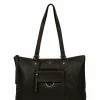 Cultured London 'Bayswater' Black Leather Tote Bag