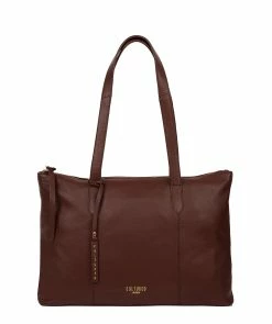 Cultured London 'Barbican' Rich Chestnut Leather Tote Bag