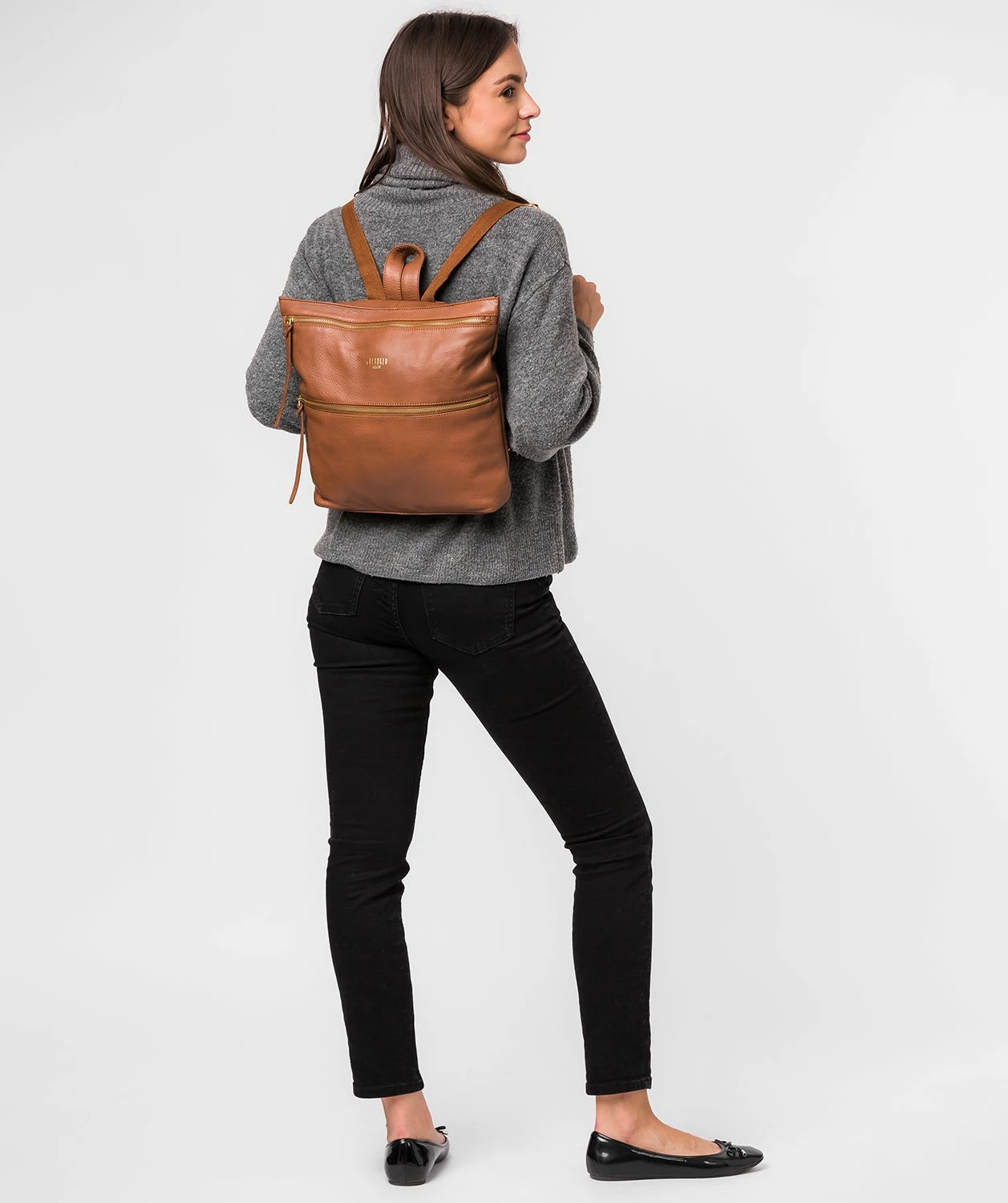 Cultured London 'Addington' Dark Tan Leather Backpack 2 Cultured London 'Addington' Dark Tan Leather Backpack - Image 2