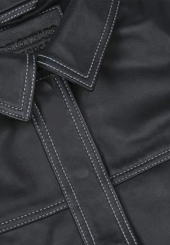 Bolongaro Trevor Fernanda Leather Jacket With Contrast Stitch - Black -Max Factor Shop afba059baf50455788bd312abe9bbcfe