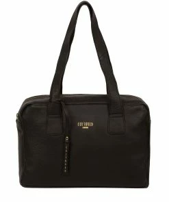 Cultured London 'Hammersmith' Black Leather Handbag