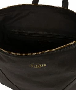 Cultured London 'Iiford' Black Leather Backpack -Max Factor Shop bdf933ac88934d9abb9514c391d24ef5