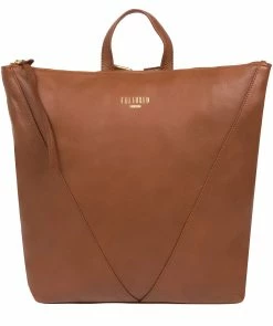 Cultured London 'Iiford' Dark Tan Leather Backpack