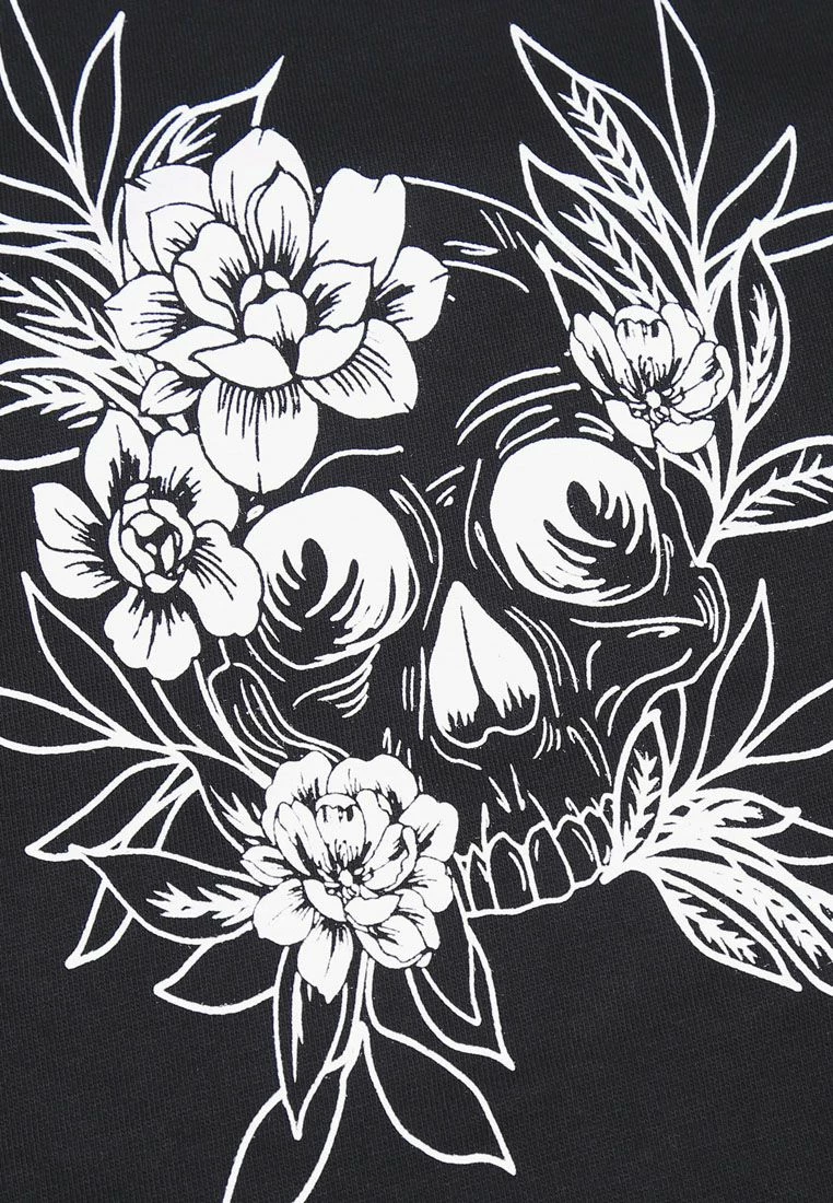 Bolongaro Trevor Botanic Skull Sweatshirt With Long Sleeves - Black 3 Bolongaro Trevor Botanic Skull Sweatshirt With Long Sleeves - Black - Image 3