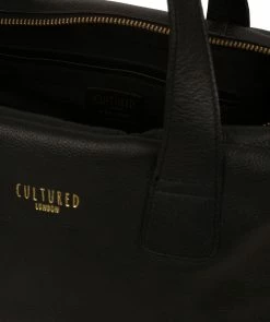Cultured London 'Hammersmith' Black Leather Handbag -Max Factor Shop c2e45e65749e48bbb432801fb2490146