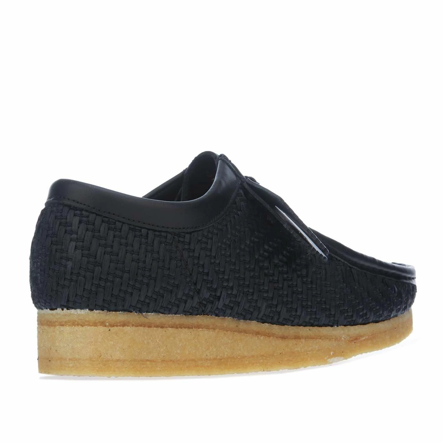 Men's Clarks Originals Wallabee Raffia Shoes in Black 3 Men's Clarks Originals Wallabee Raffia Shoes in Black - Image 3