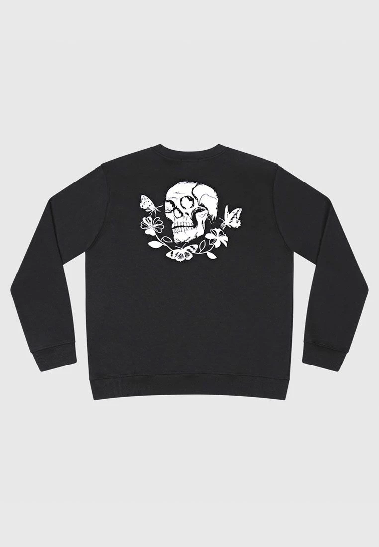 Bolongaro Trevor Moth Skull Sweatshirt With Long Sleeves - Black 1 Bolongaro Trevor Moth Skull Sweatshirt With Long Sleeves - Black