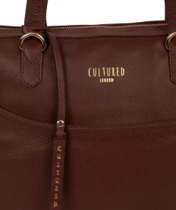 Cultured London 'Heston' Rich Chestnut Leather Tote Bag -Max Factor Shop ecd2b006578546bab20547c3249eb1a2