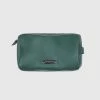 Bolongaro Trevor Green Leather Wash Bag