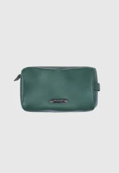 Bolongaro Trevor Green Leather Wash Bag