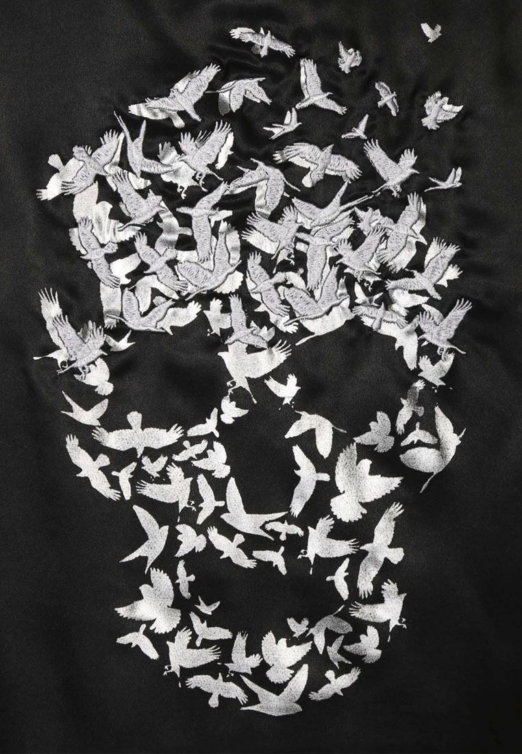 Bolongaro Trevor Bird Skull Bomber Jacket - Black 3 Bolongaro Trevor Bird Skull Bomber Jacket - Black - Image 3