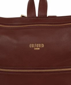 Cultured London 'Addington' Rich Chestnut Leather Backpack -Max Factor Shop fe5853b22f494ecda9d1d66bca7090da