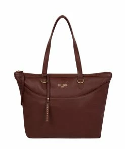 Cultured London 'Heston' Rich Chestnut Leather Tote Bag